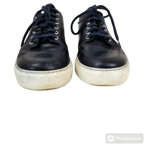 Magnanni Mens Navy Blue Leather Low Top Casual Lace Up Sneakers 9M - Picture 7 of 10